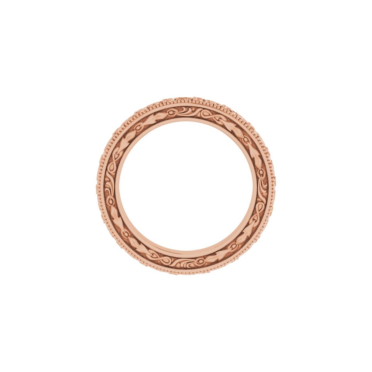 Milgrain Floral Flat Band