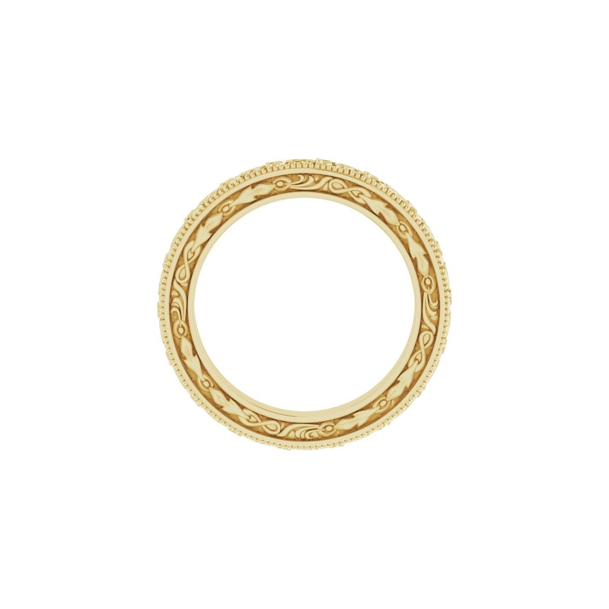 Milgrain Floral Flat Band