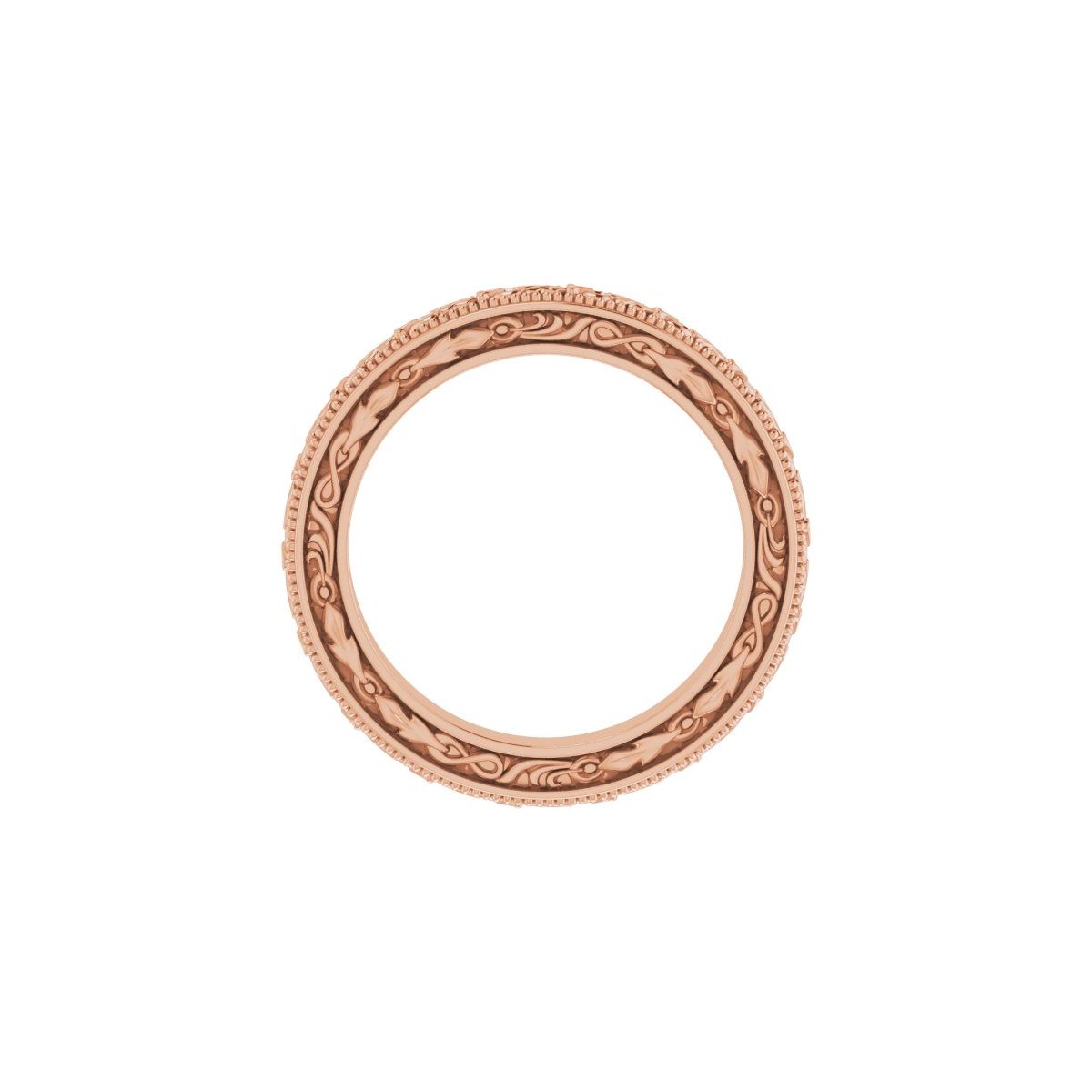 Milgrain Floral Flat Band