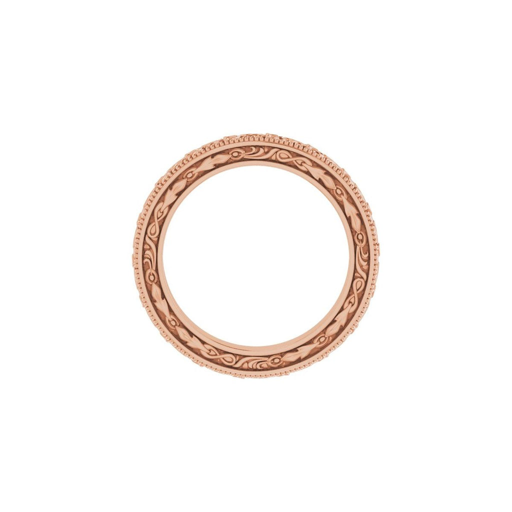 Milgrain Floral Flat Band