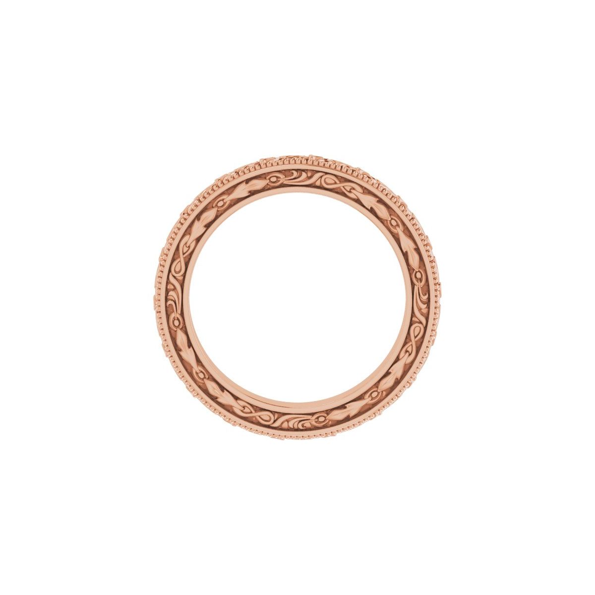Milgrain Floral Flat Band