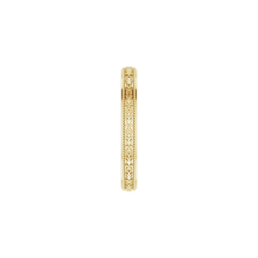 Milgrain Floral Flat Band