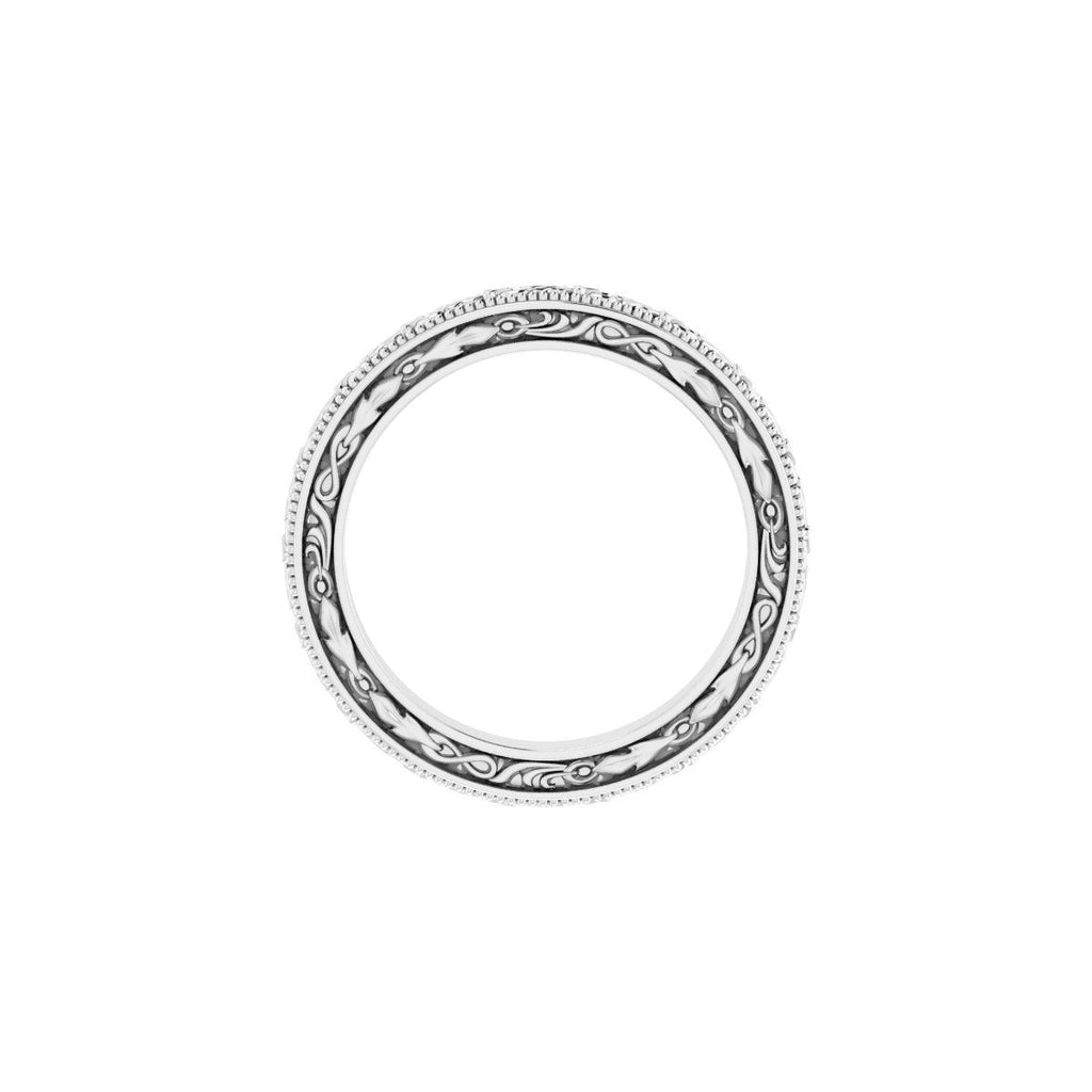 Milgrain Floral Flat Band