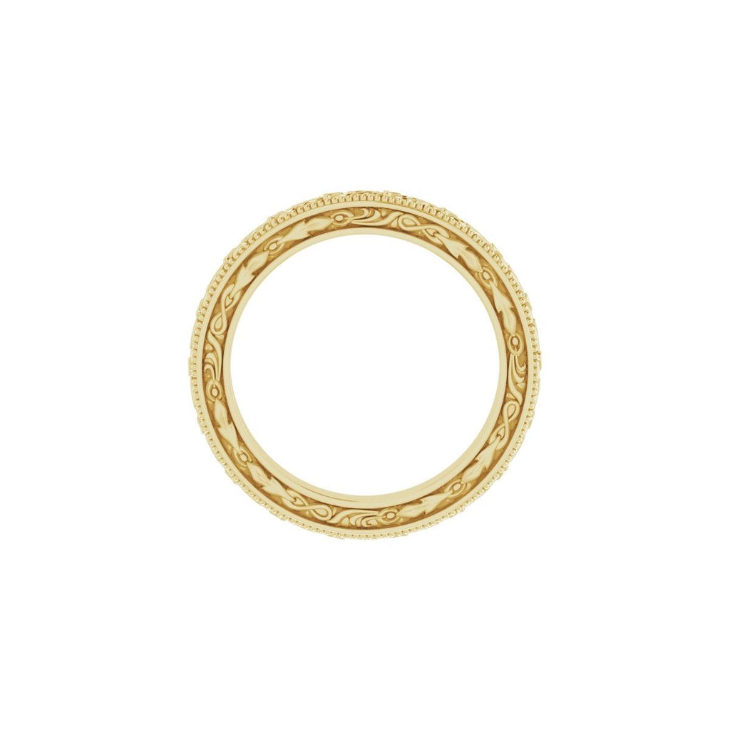 Milgrain Floral Flat Band