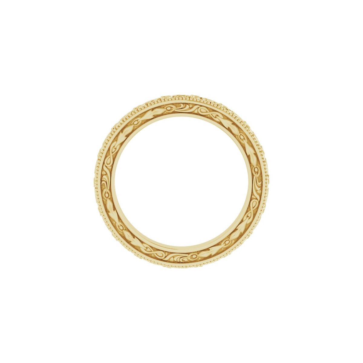 Milgrain Floral Flat Band