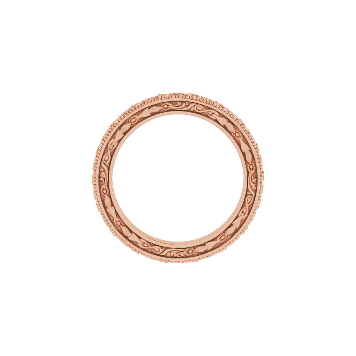 Milgrain Floral Flat Band