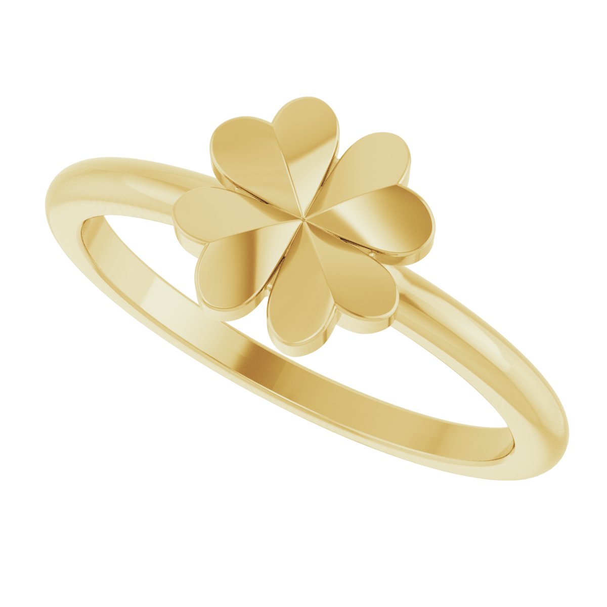 Four-Leaf Clover Stackable Ring