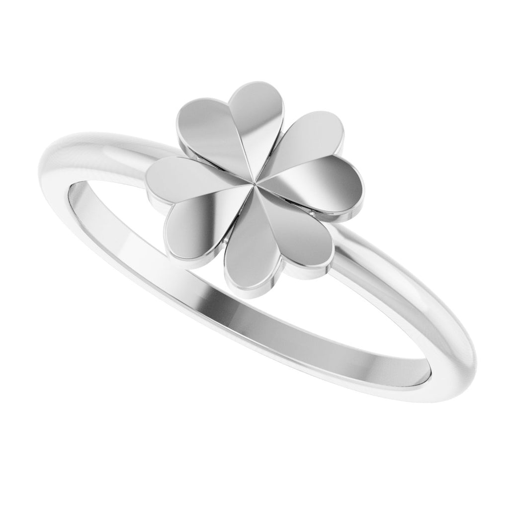 Four-Leaf Clover Stackable Ring