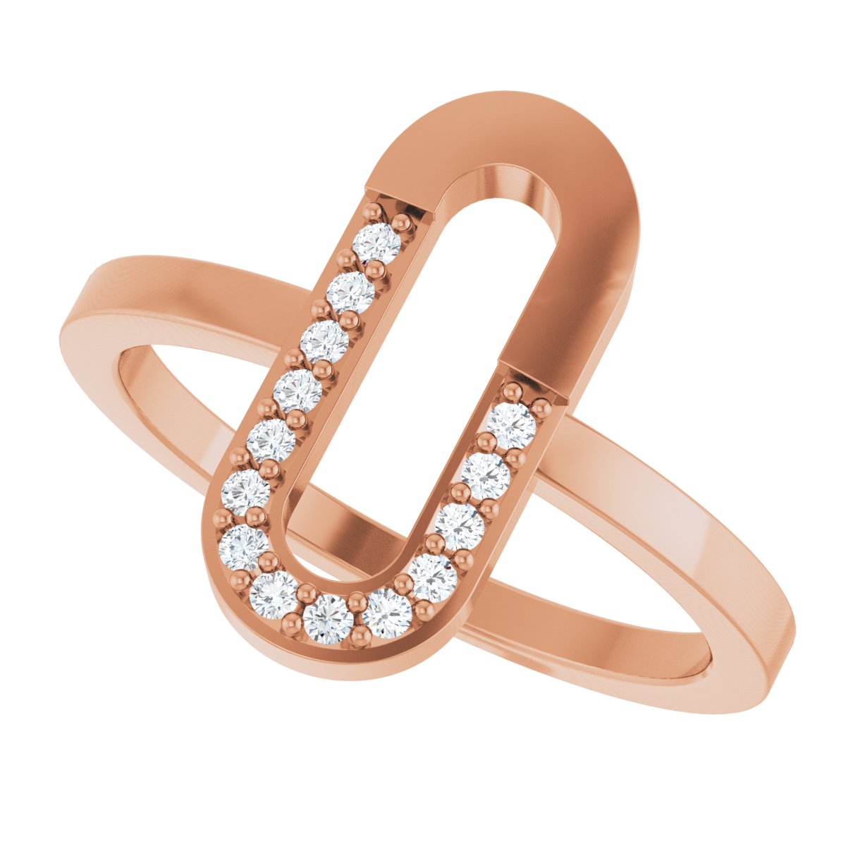 Accented Paperclip-Style Ring