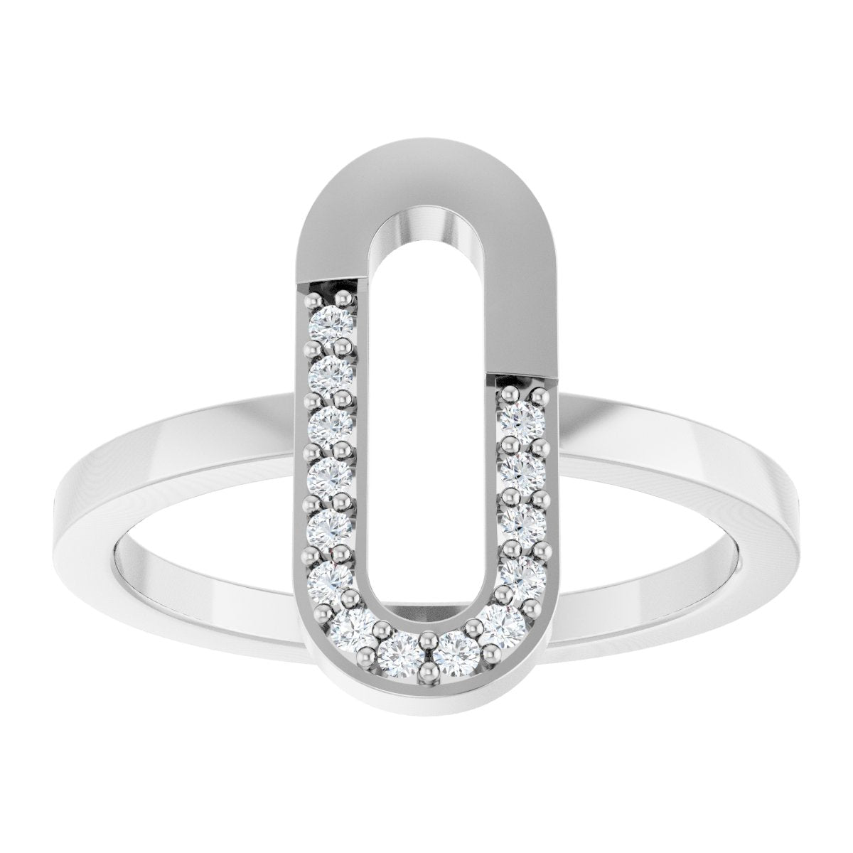 Accented Paperclip-Style Ring