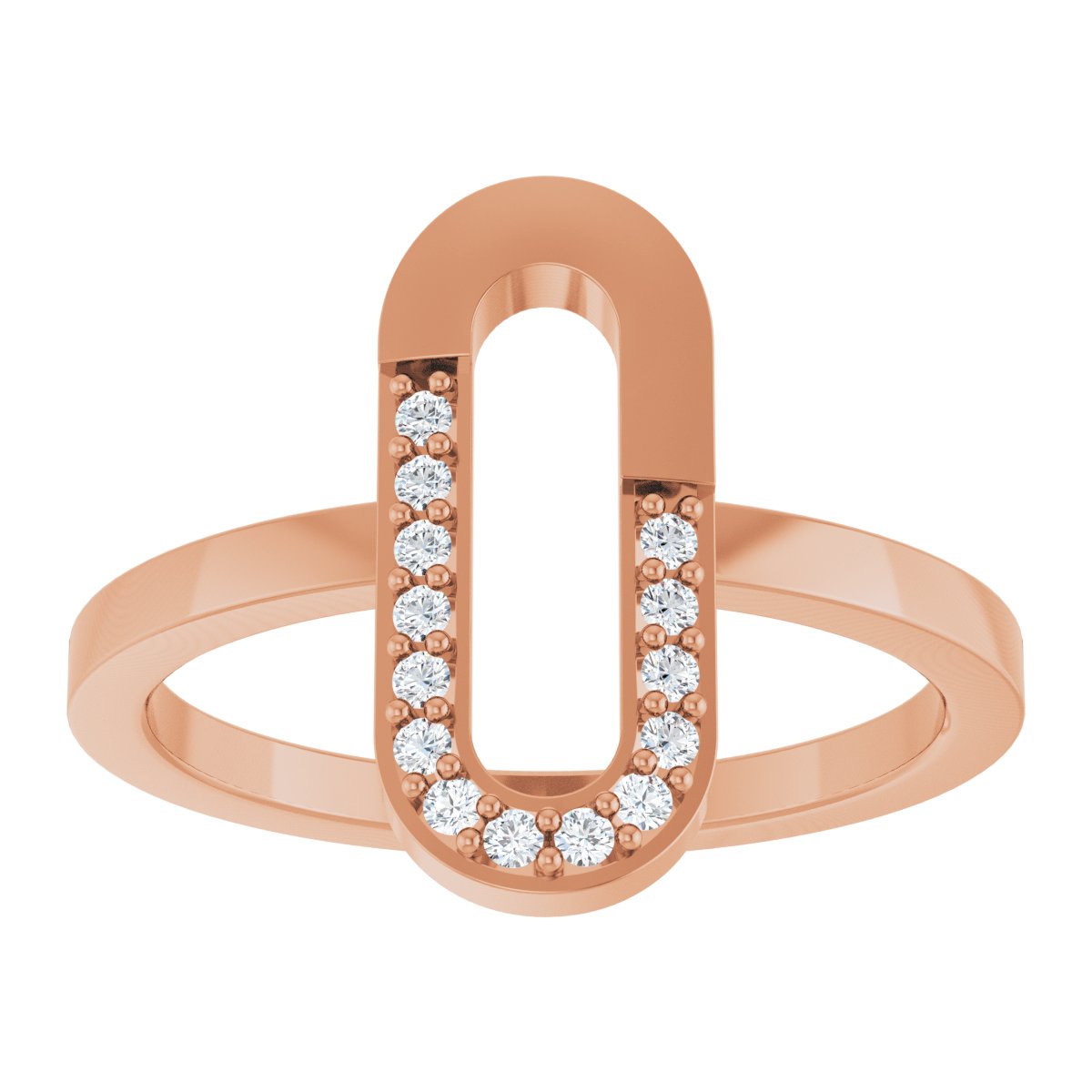 Accented Paperclip-Style Ring