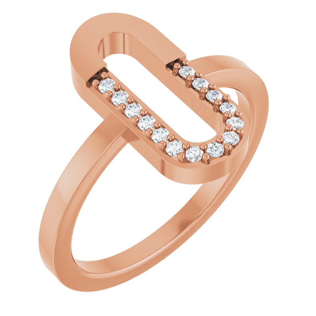 Accented Paperclip-Style Ring
