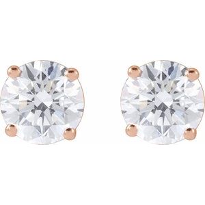 Round 4-Prong Lightweight Stud Earrings