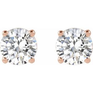 Round 4-Prong Lightweight Stud Earrings