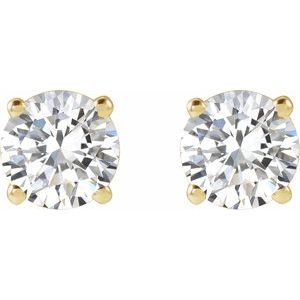 Round 4-Prong Lightweight Stud Earrings