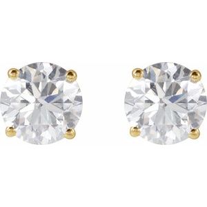 Round 4-Prong Lightweight Stud Earrings