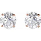 Round 4-Prong Lightweight Stud Earrings