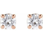 Round 4-Prong Lightweight Stud Earrings
