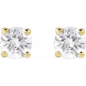 Round 4-Prong Lightweight Stud Earrings