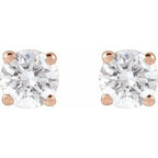 Round 4-Prong Lightweight Stud Earrings