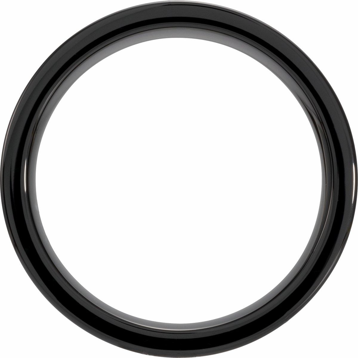 Hickory Wood Inlay Comfort-Fit Flat Band