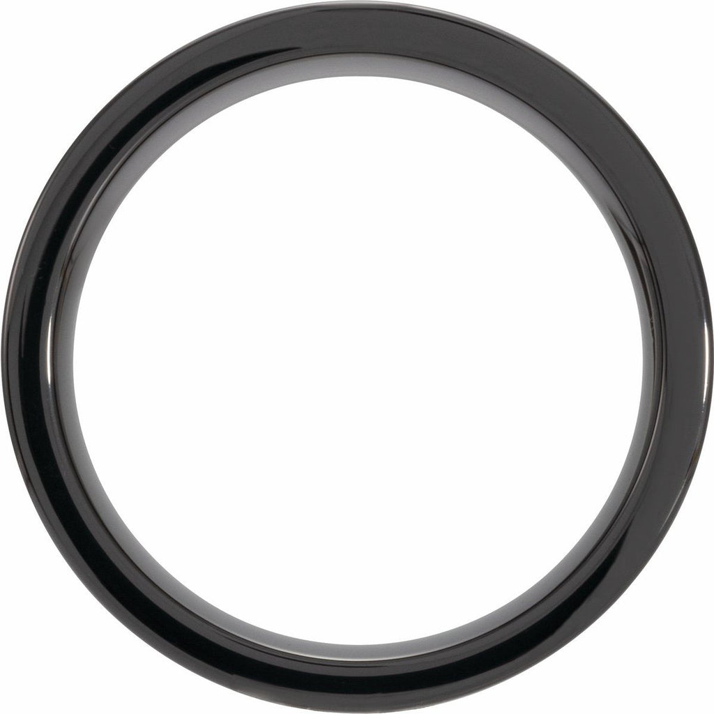 Wenge Wood Inlay Comfort-Fit Flat Band