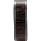 Wenge Wood Inlay Comfort-Fit Flat Band