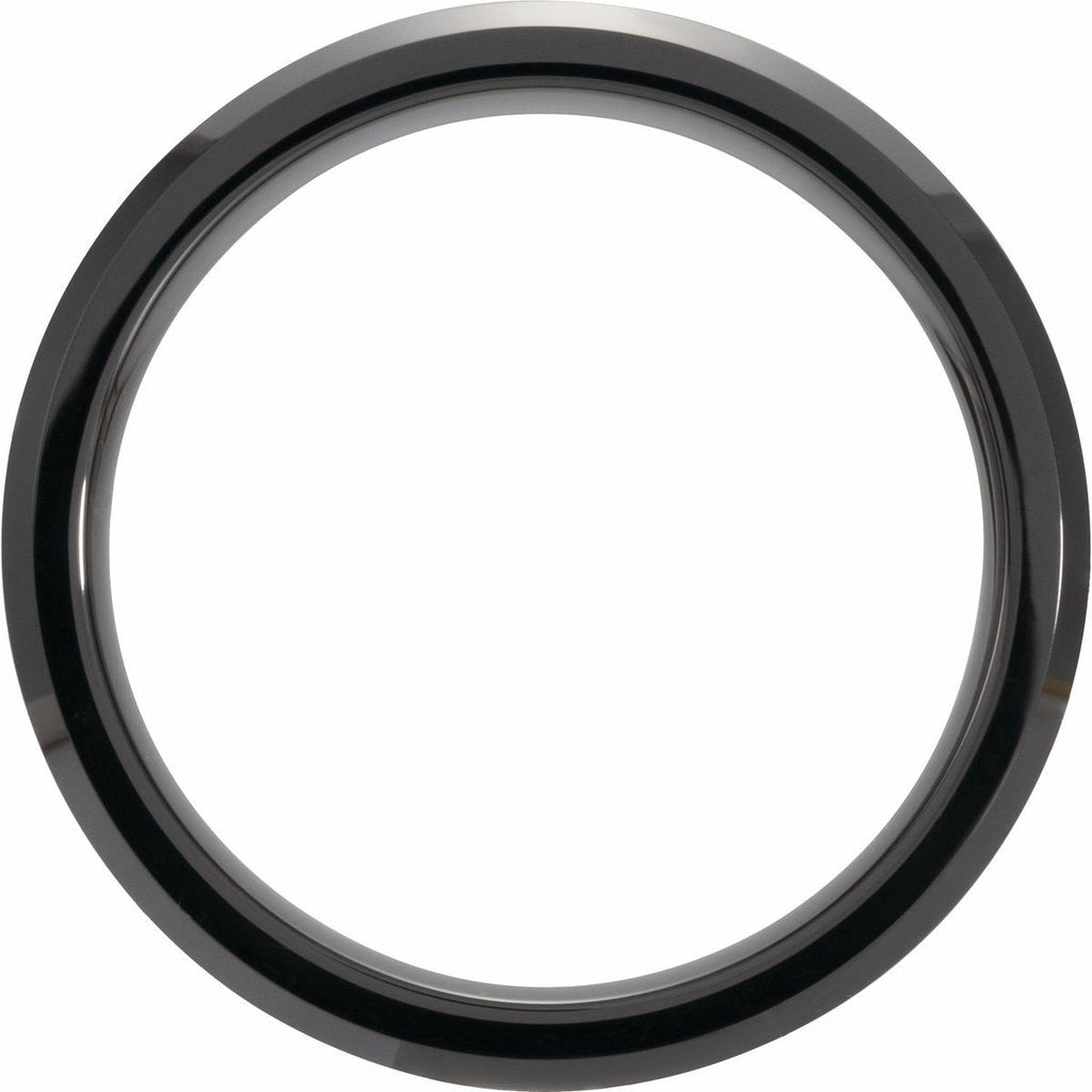 Beveled-Edge Antler Wood Inlay Comfort-Fit Band