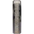Beveled-Edge Antler Wood Inlay Comfort-Fit Band