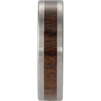 Texas Ebony Wood Inlay Comfort-Fit Flat Band