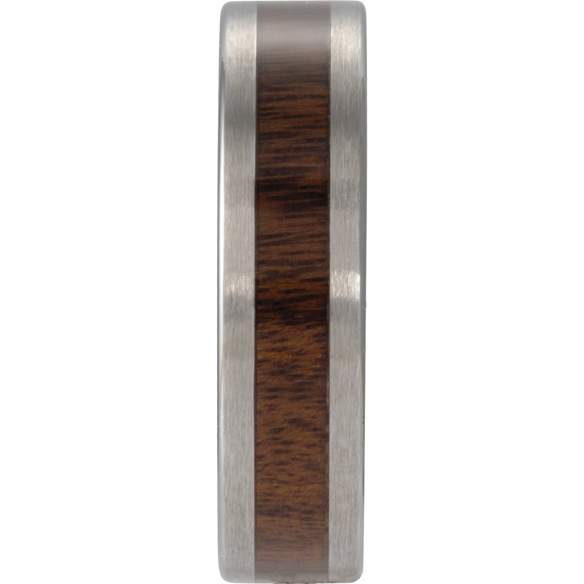 Texas Ebony Wood Inlay Comfort-Fit Flat Band