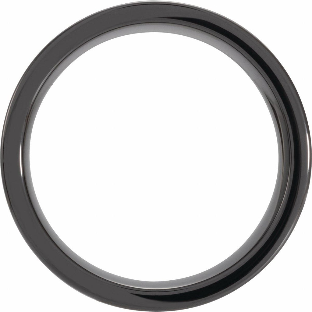 Antler Wood Inlay Comfort-Fit Flat Band
