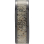 Antler Wood Inlay Comfort-Fit Flat Band