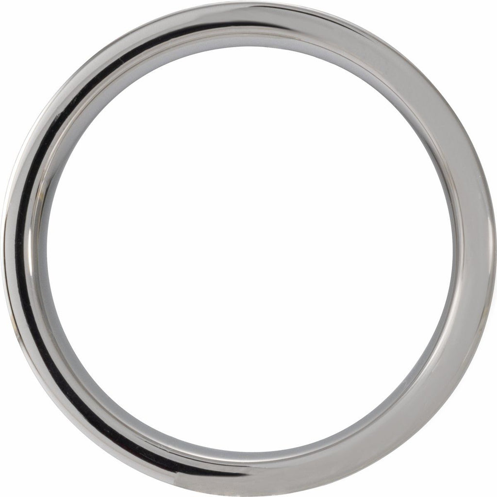 Cypress Wood Inlay Comfort-Fit Flat Band