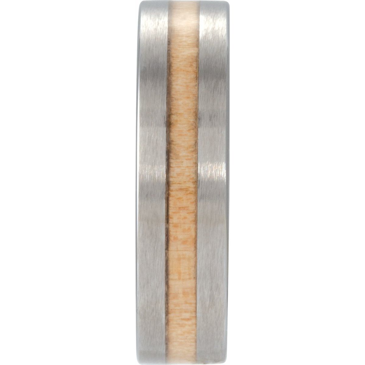 Cypress Wood Inlay Comfort-Fit Flat Band