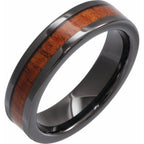 KOA Wood Inlay Comfort-Fit Flat Band