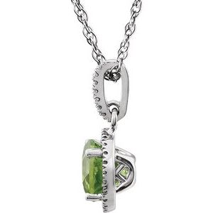 Halo-Style Birthstone Necklace