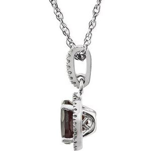 Halo-Style Birthstone Necklace
