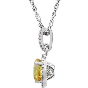 Halo-Style Birthstone Necklace