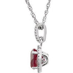 Halo-Style Birthstone Necklace