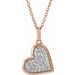 Pavé-Style Heart Necklace or Charm/Pendant