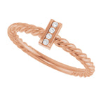 Accented Bar & Rope Ring