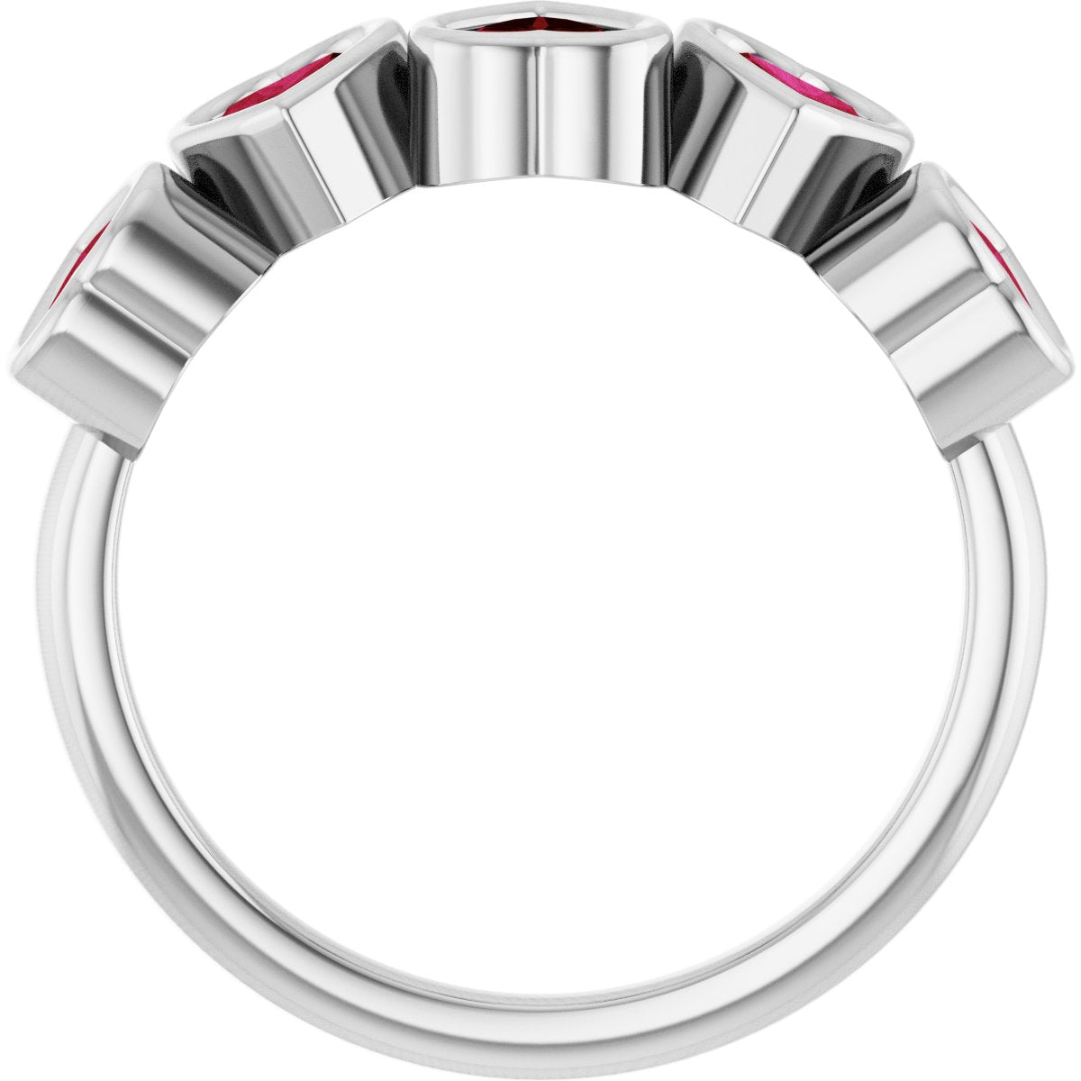 Five-Stone Heart Ring