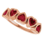 Five-Stone Heart Ring
