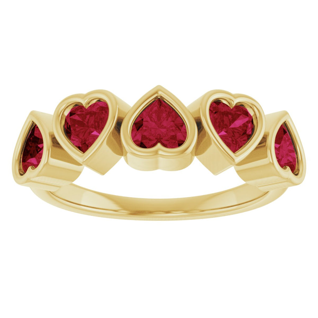 Five-Stone Heart Ring