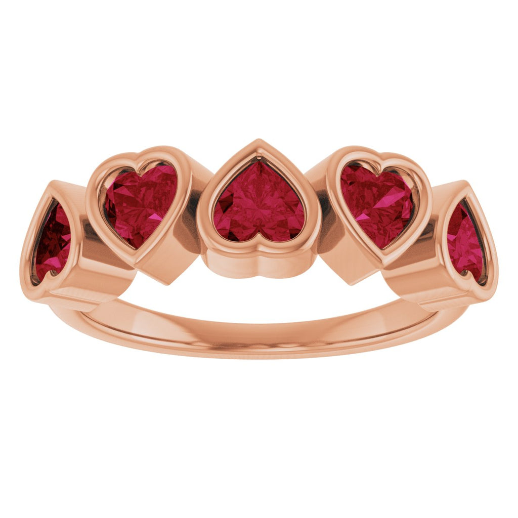 Five-Stone Heart Ring