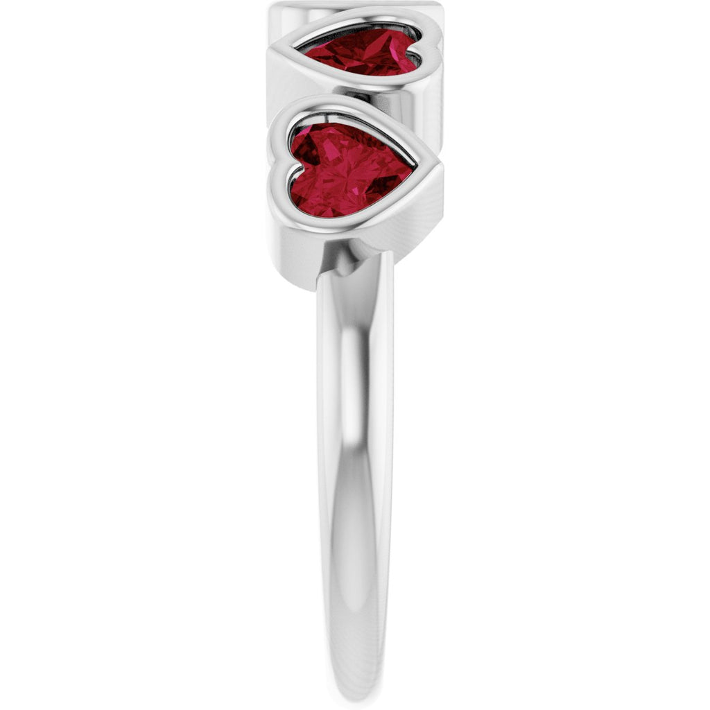 Five-Stone Heart Ring