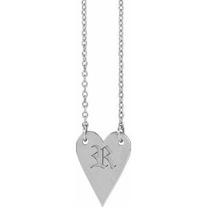 Engravable Heart Necklace or Center