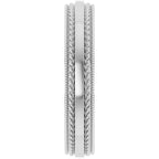 Rope & Milgrain Stepped-Edge Comfort-Fit Half Round Band