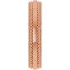 Rope & Milgrain Stepped-Edge Comfort-Fit Half Round Band